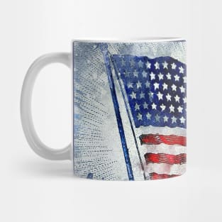 American flag Postage Stamp Watercolor art Mug